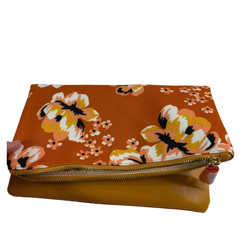 Rachel Pally Foldover Clutch Bag Women's One Size Orange Floral Vegan Leather - Picture 6 of 11